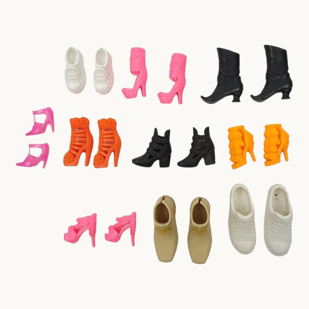 Barbie Doll Ken Shoes Sneakers Boots Heels Fashion Play Pretend Mattel Lot Of 10